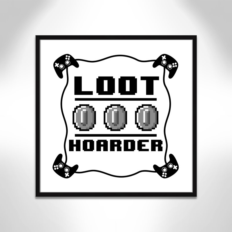 Impression sur papier Loot Hoarder Kids, H 27,5 po x l 27,5 po x P 1,19 po, Encadré de boîte noir