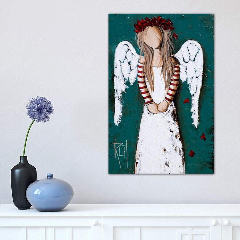 Feathery - Wrapped Canvas Painting Print, 30.48 cm H x 45.72 cm W