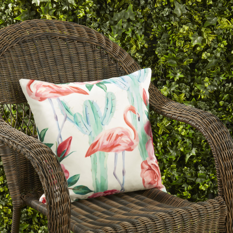 Coussin Vibrant Flamingo and Cactus