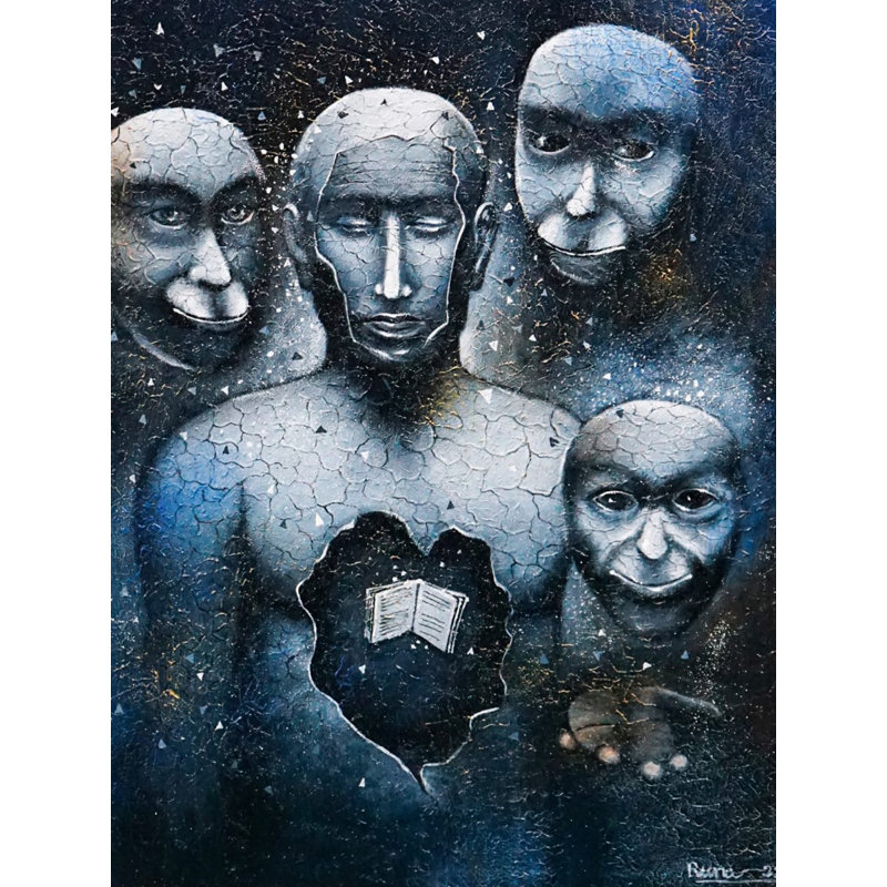 Évolution de l'éducation | Acrylique sur toile | Par Runa Bandyopadhyay