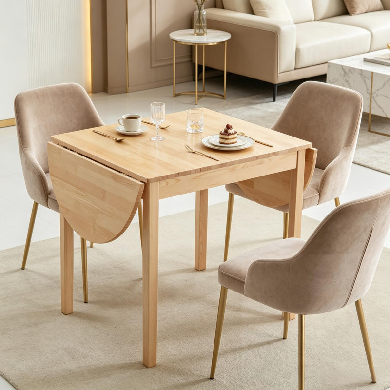 Extendable Table with Drop-Leaf