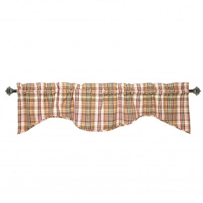 Ladene Cotton Checkered Scalloped Window Valance