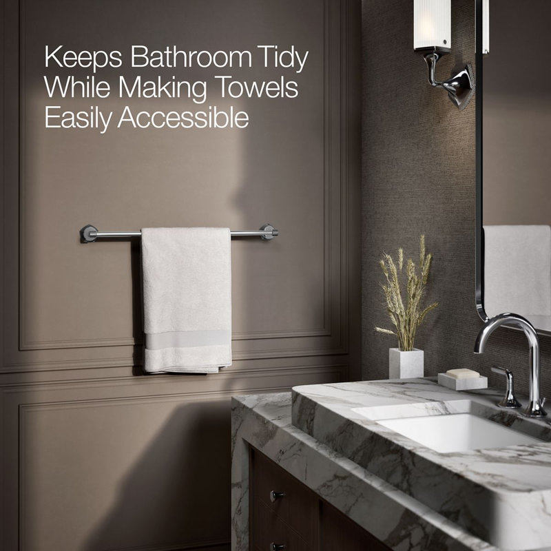 Occasion Towel Bar, 2.31" H x 24" W x 3.5" D, Polished Chrome