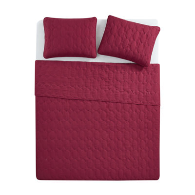 Circles 3-Piece Pinsonic Microfiber Quilt Set