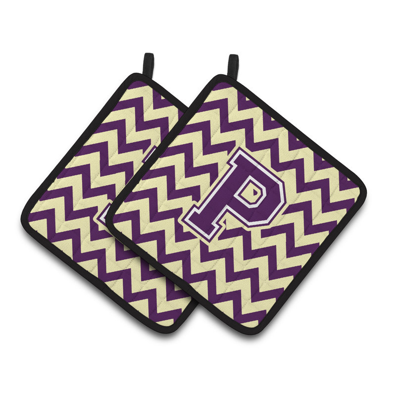 Poignée à chevrons, P, Mauve / doré clair