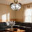 Copper Semi Flush Mount Ceiling Light,4-Light Round Chandelier