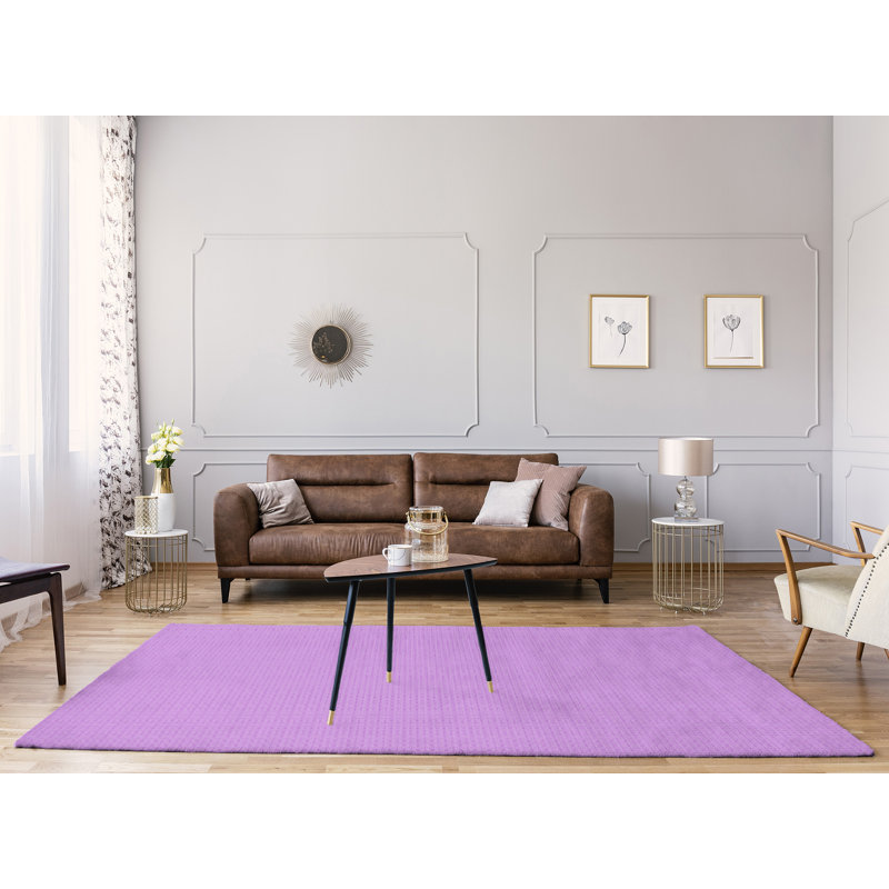 Tapis de zone mauve napperon monochrome, Rectangle 9 pi x 12 pi