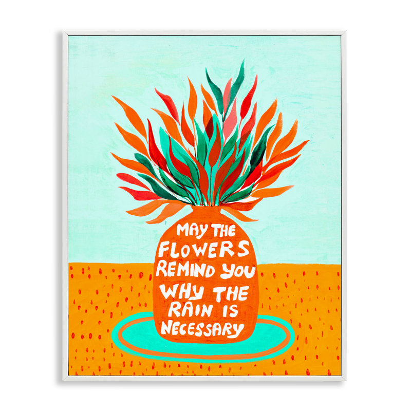 Fleurs rappelant que la pluie est nécessaire, estampe numérique, conception de Nabeela Rumi, H 30 po x l 24 po