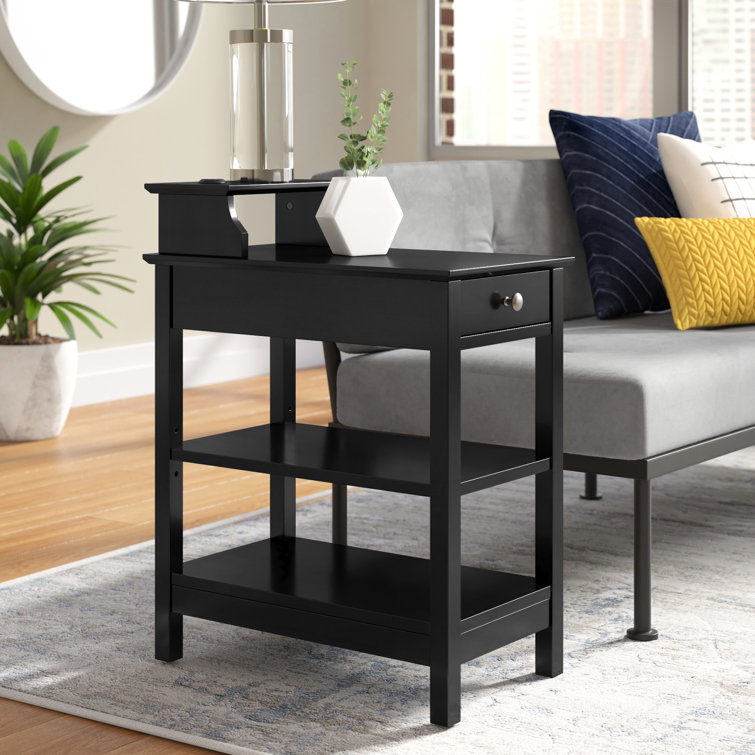 Hovea Transitional 3-Shelf Accent Table with USB Power Dock