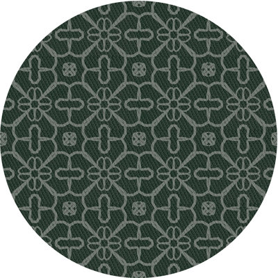 Vert géométrique/Tapis décoratif blanc