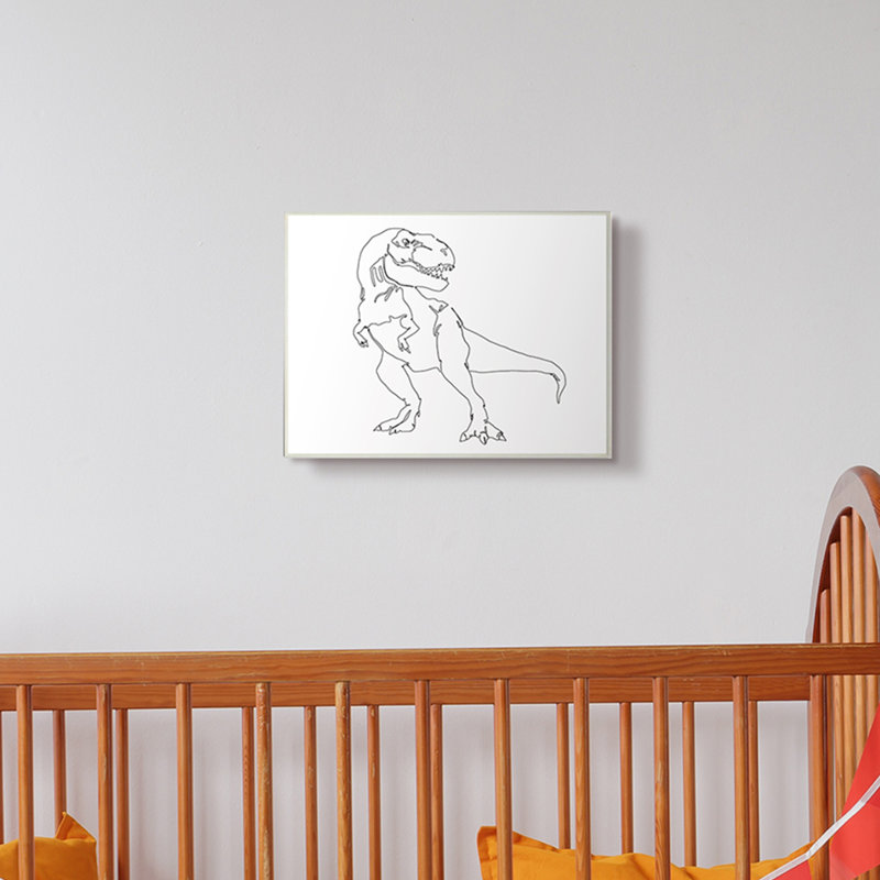 Dessin de Knap T-Rex, H 10 po x l 15 po x P 0,5 po, Plaque en bois