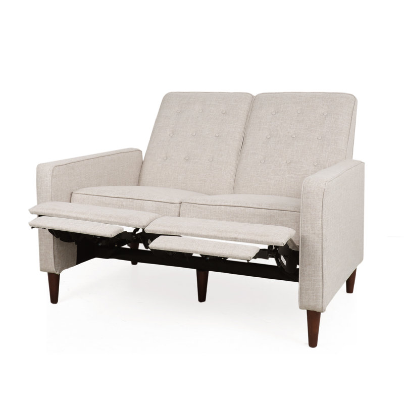 Annchen 48.75'' Upholstered Reclining Loveseat, Wheat 100% Polyester
