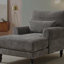 Chaise longue large avec dossier et accoudoirs, canapé inclinable rembourré-212916992
