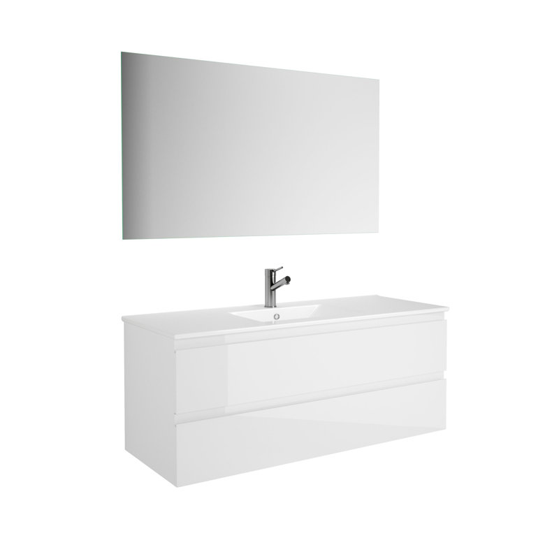 Pasadena 46.82'' Wall Mounted Single Bathroom Vanity Base Only, Glossy White