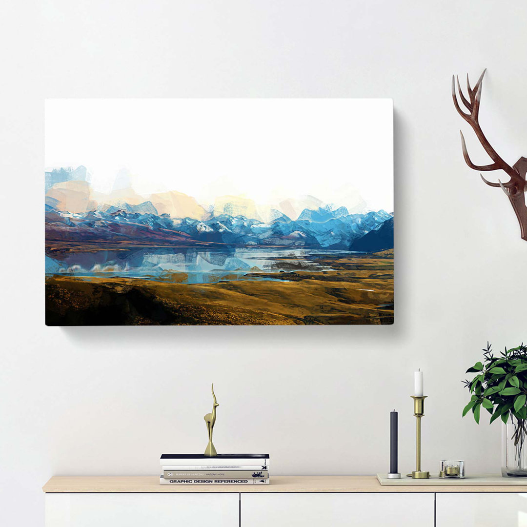 Lake Tekapo in New Zealand in Abstract - Wrapped Canvas Painting Print