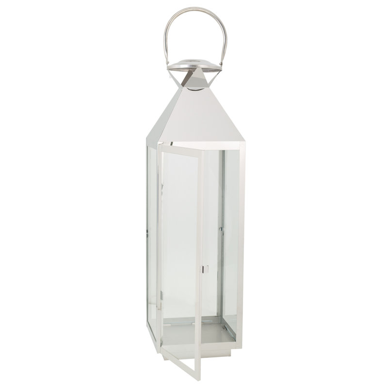 Stainless Steel Floor Lantern, 72cm H x 24cm W x 23cm D