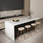 72" Kitchen Island With Storage,Kitchen Cabinet with Seating Area and Sintered Stone Table Top-83844237-83844232
