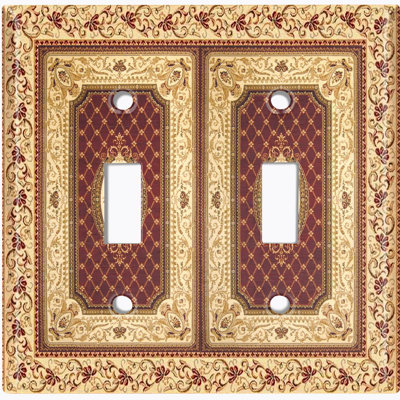 Patterned 2 - Gang Toggle Light Switch Standard Wall Plate