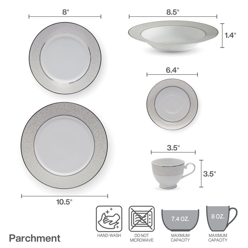 Mikasa Parchment 40-Piece Porcelain Dinnerware Set, Service for 8