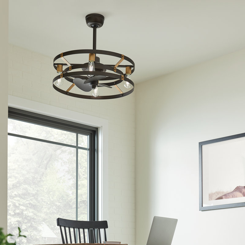 Cavelli 13'' Ceiling Fan with Light Kit, Satin Natural Bronze