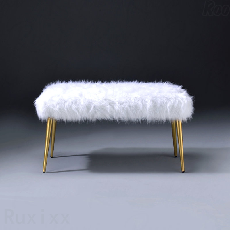 Banc - Pieds droits en bois, Duplicata blanc