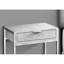 Table de chevet compacte avec surface grise moderne et base en métal, tablette inférieure de tiroir de rangement pour cadre de finition d'attraction de chambre à coucher, beauté