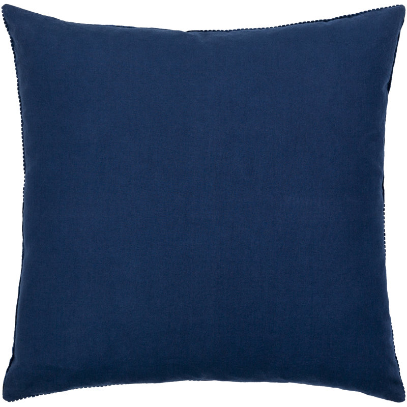 Selma Cotton Throw Pillow, 22" x 22", Navy