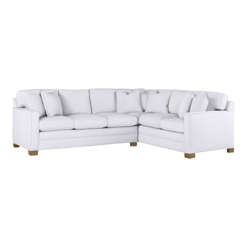 American Bungalow 2-Piece Hillcrest L-Sectional, Navada Snow, Hampton