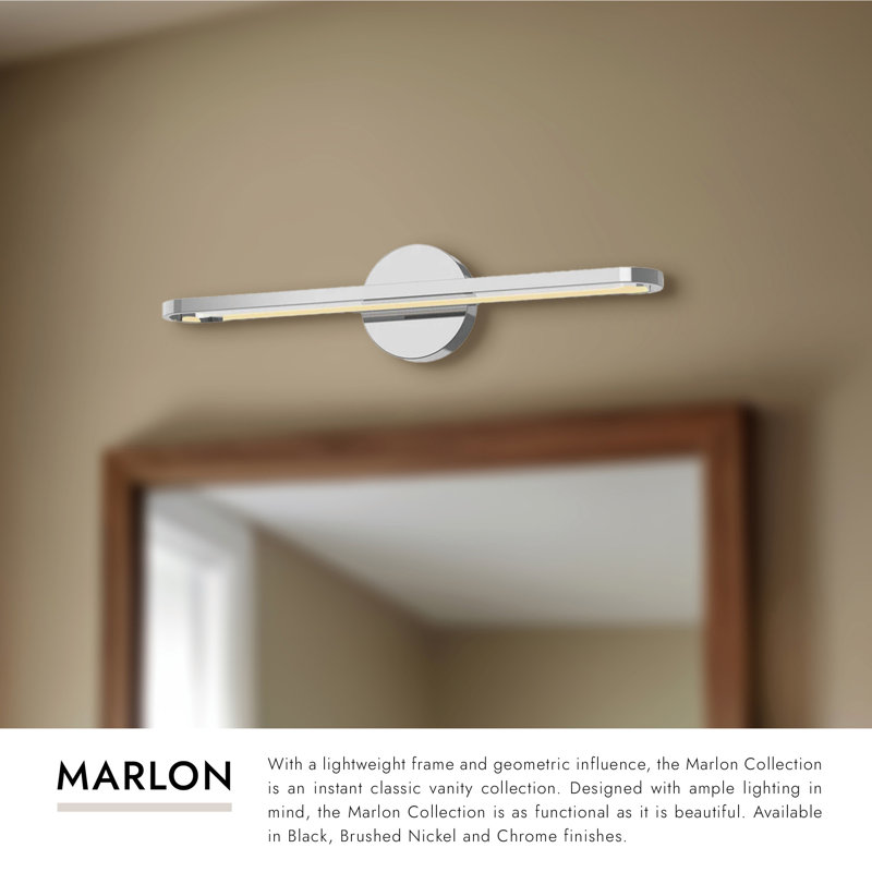 Marlon 1 - Light LED Bath Bar, Black