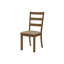 Chaise de salle à manger, ensemble de 2, latérales, rembourrées, cuisine, salle à manger, tissu brun, pieds en bois de noyer, transitionnel