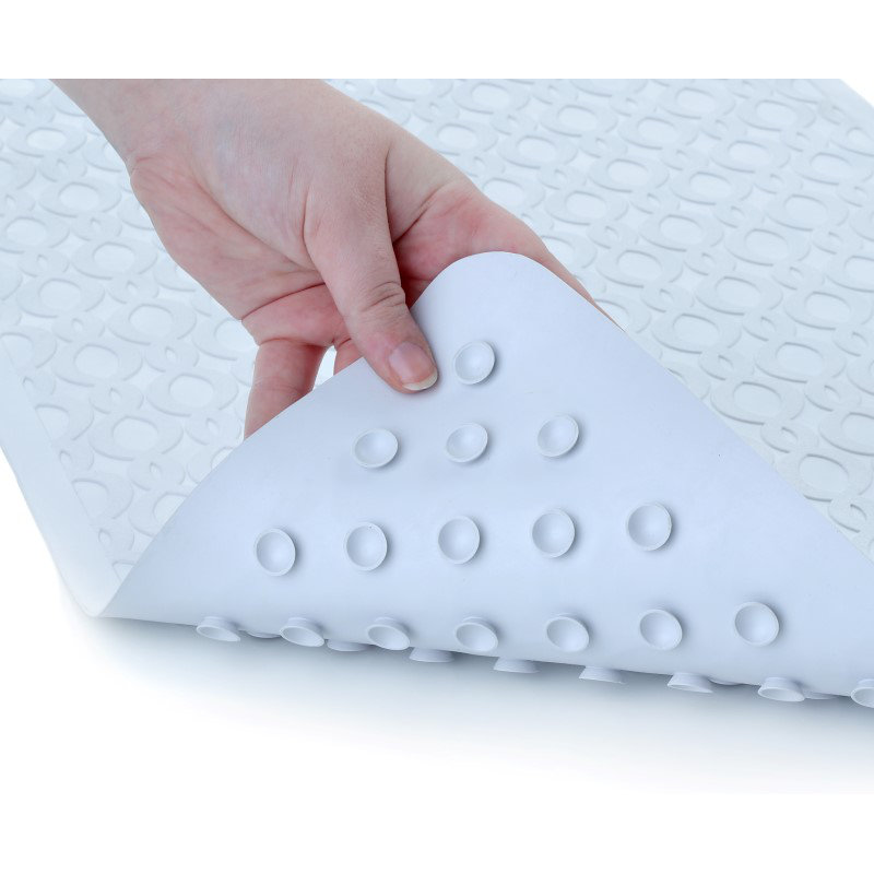 Leona Rubber Non-Slip Shower Mat, White