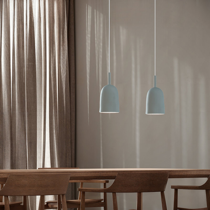 Vessel Pendant Light, 18" H x 14.5" W x 9" D, Walnut, White
