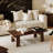 Nut-brown Solid Wood Rectangular Coffee Table-761472301