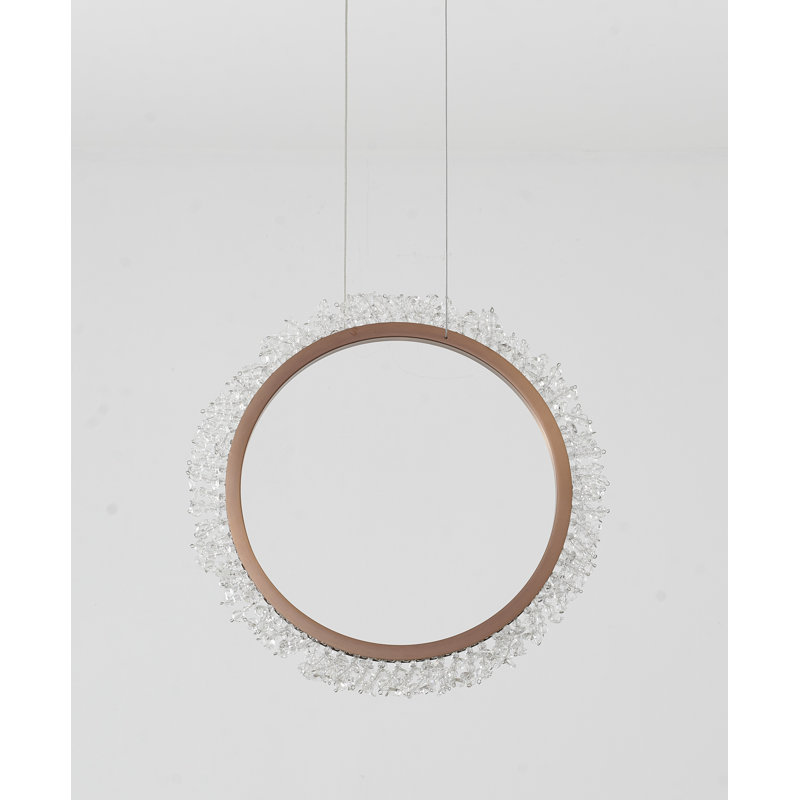 Lustre annulaire à DEL doré transitionnel, 15,75 po x 15,75 po