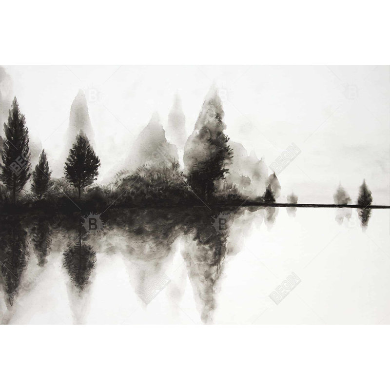 Reflection - Landscapes Black Metal Print for Home Decor, 18" H x 12" W