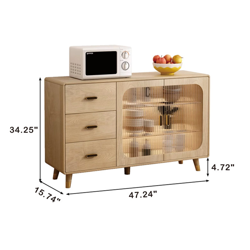 Buffet 47,24 po Kymberlynn,  H 34,25 po x l 47,24 po x P 15,74 po