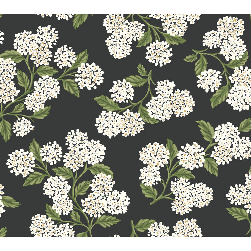 Papier peint Hydrangea blanc, Noir, noir, noir, noir
