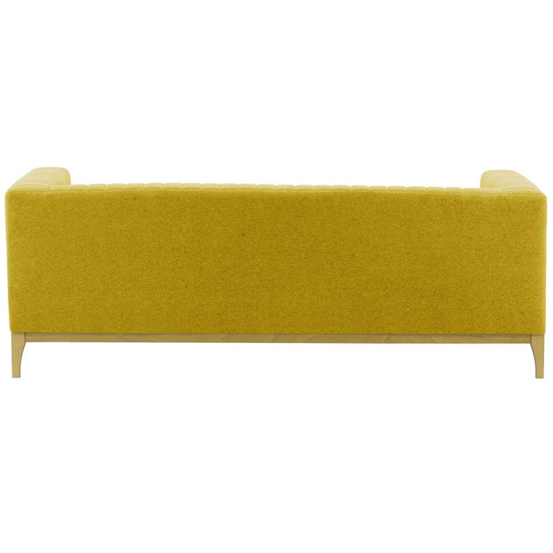 Bomia 3 Seater Sofa, Yellow Polyester, Gold, 72cm x 201cm W x 83cm D