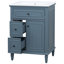 Meuble-lavabo 24 po avec lavabo, armoire avec tiroir rabattable et deux tiroirs, tablette réglable, bois massif et panneau de fibres à densité moyenne 24 po | Idée cadeau