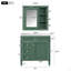 Ensemble de meuble-lavabo autoportant 30 po avec lavabo supérieur, meuble-lavabo moderne avec 2 tiroirs et tiroir basculant, meuble-lavabo autoportant avec miroir et meuble-lavabo simple