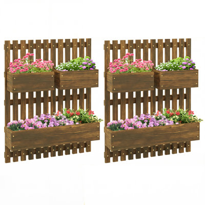 Solid Wood Outdoor Raised Garden Bed