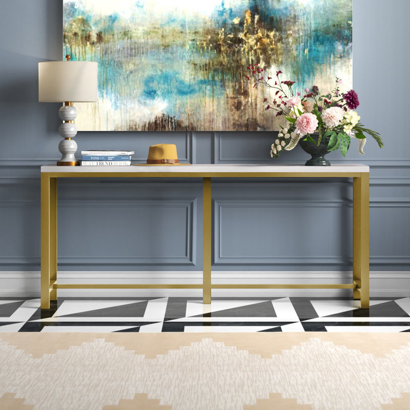 Heeter 71'' Console Table, White