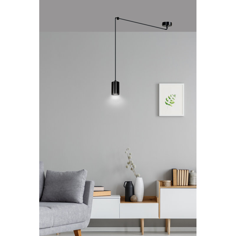 Cadhan 1 - Light Cylinder Pendant, Black, Black