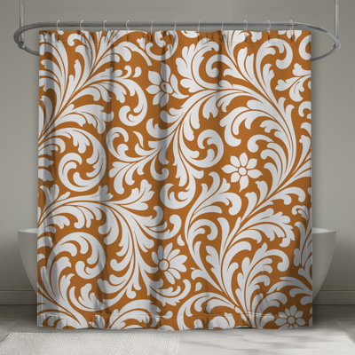 Rideaux de douche blancs à motif damas très longs