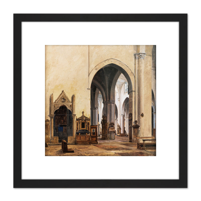 Hansen Interior St Maria Minerva Rome Painting by Heinrich Hansen - Single Picture Frame Print