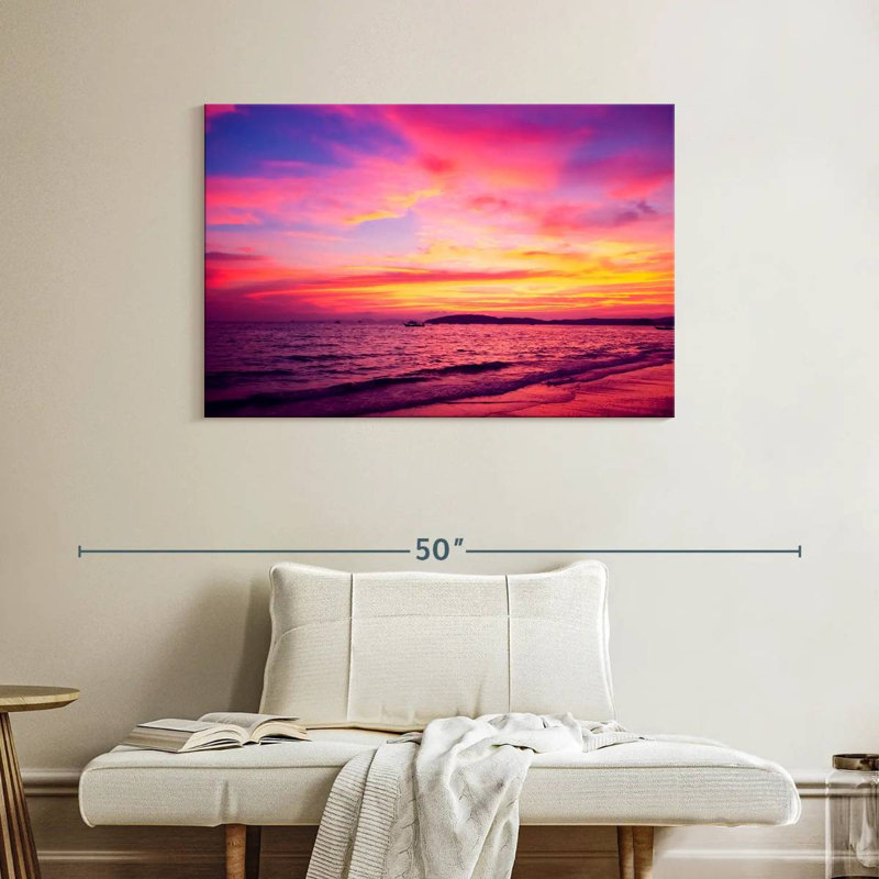 Gillard Thai Tropical Beach Sunset, 26" H x 39" W