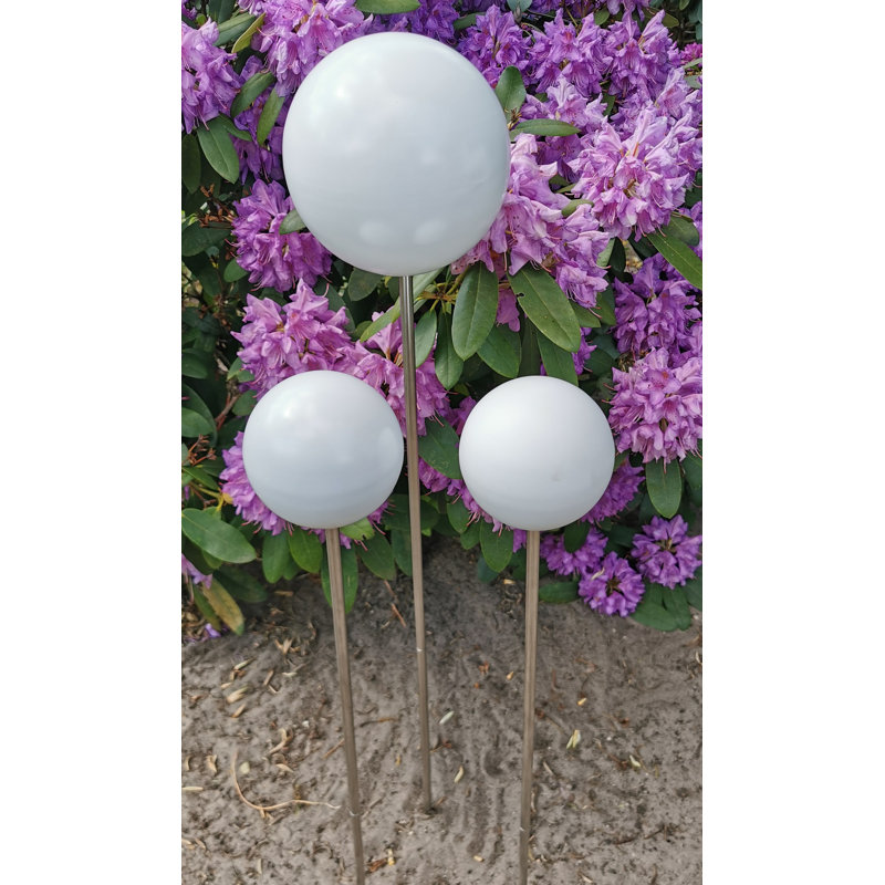 Charri Stainless Steel Gazing Ball, 85cm H x 25cm W x 25cm D, White