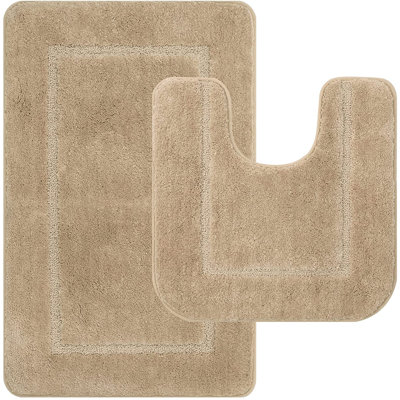 2 Piece Set Rectangle/u-shaped Bath Mat 