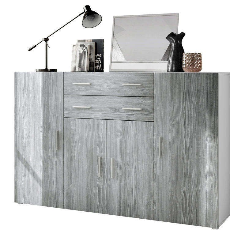 McCammon 166.5cm W 2 - Drawer Chest of Drawers, White/Anthracite