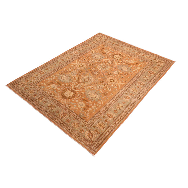 Tapis oriental brun en laine noué à la main 7 pi 10 po x 10 pi 4 po Baccio